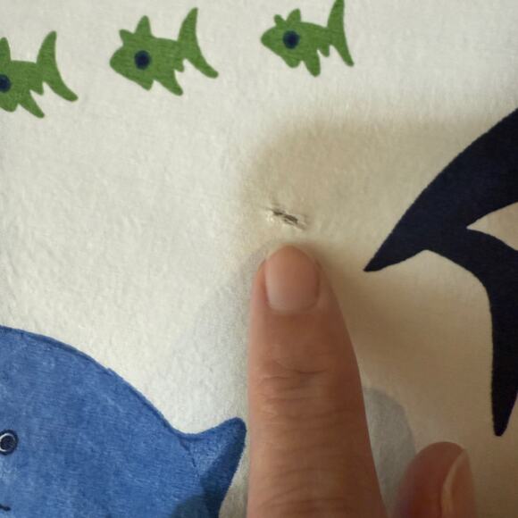 Pottery Barn Kids queen sized shark flat sheet - 100% cotton - fish - ocean - Picture 4 of 7